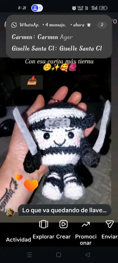 Llavero de amigurumi de capuccino asesin0 - miniatura 2