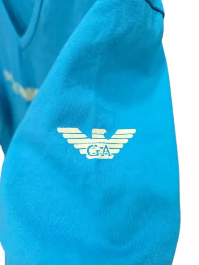 Polera Emporio Armani azul cuello V - miniatura 2