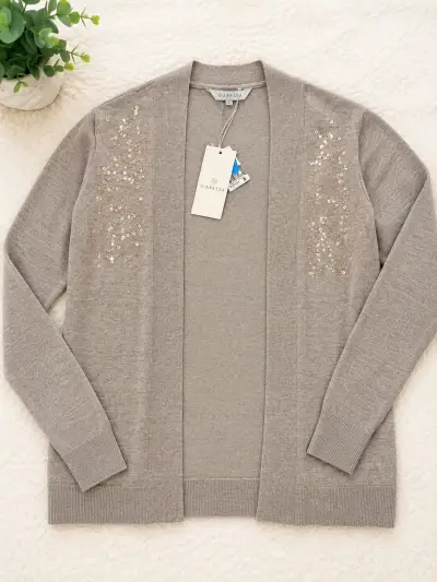 Cárdigan gris con detalles brillantes - miniatura 2