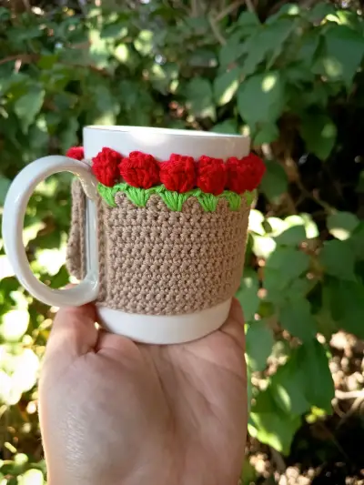 Funda para taza a crochet - miniatura 2