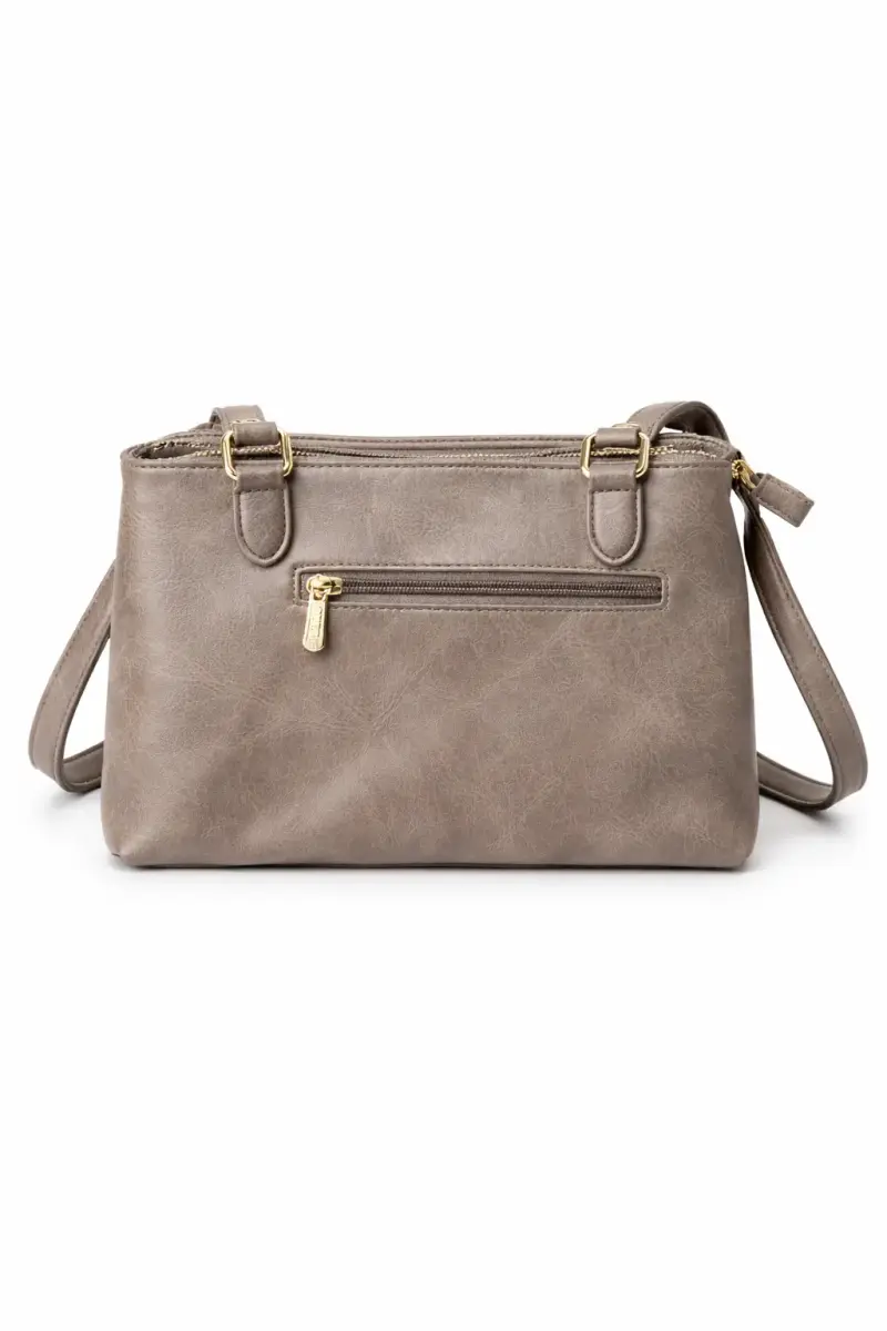 Cartera cruzada beige acolchada elegante - 2