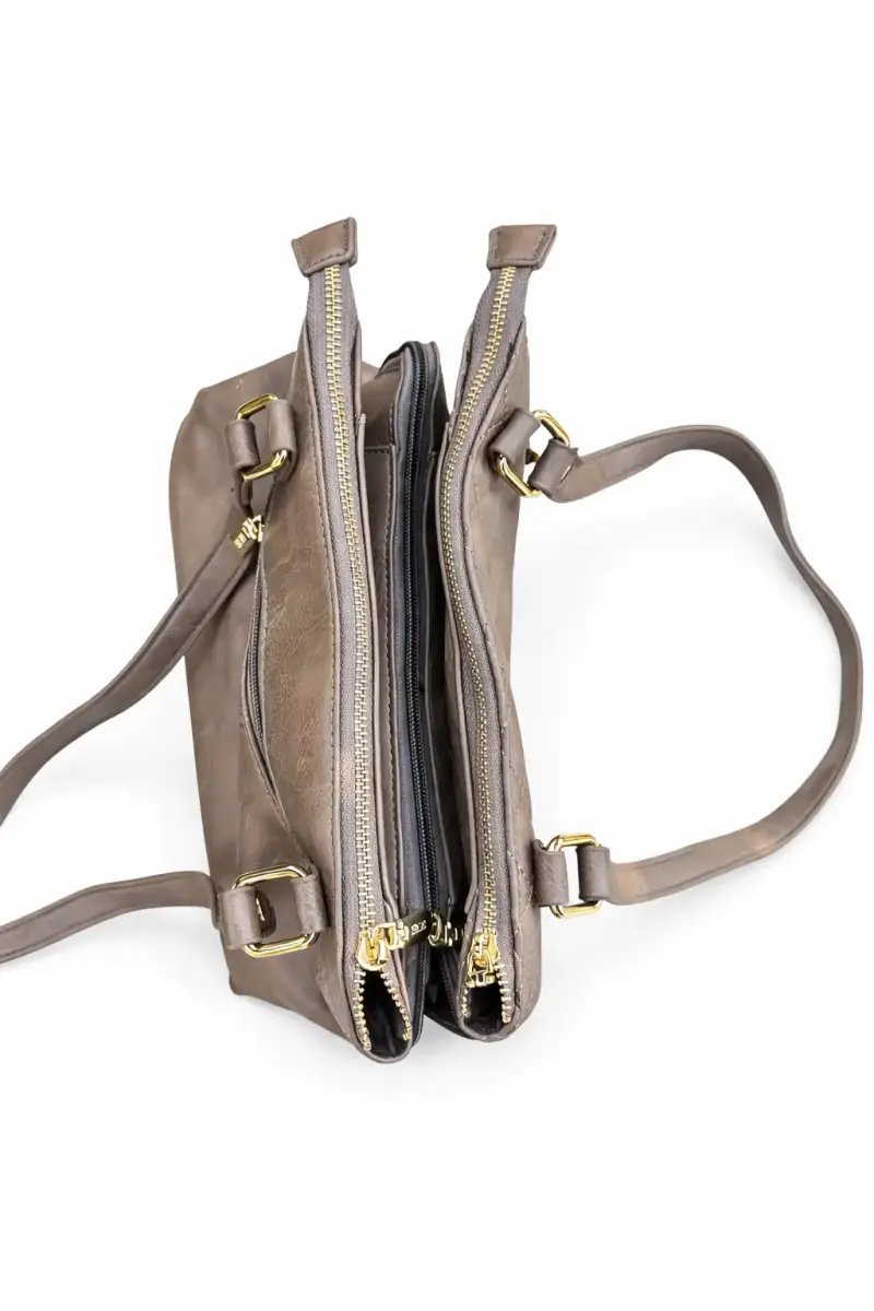 Cartera cruzada beige acolchada elegante - 3