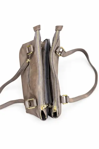 Cartera cruzada beige acolchada elegante - miniatura 3