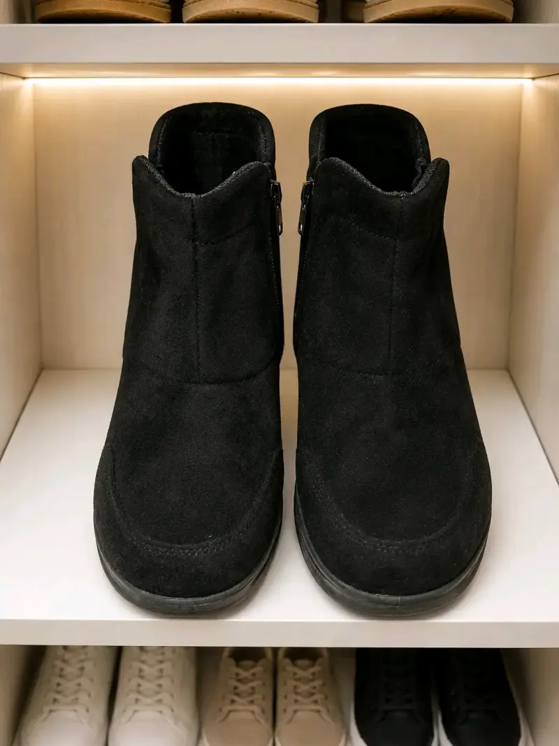 Botines negros de gamuza para mujer - 1