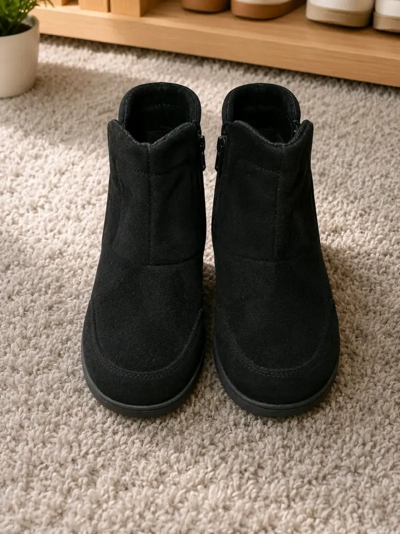 Botines negros de gamuza para mujer - 2