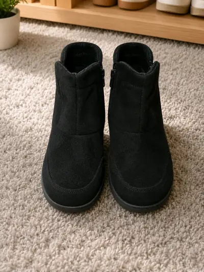 Botines negros de gamuza para mujer - miniatura 2