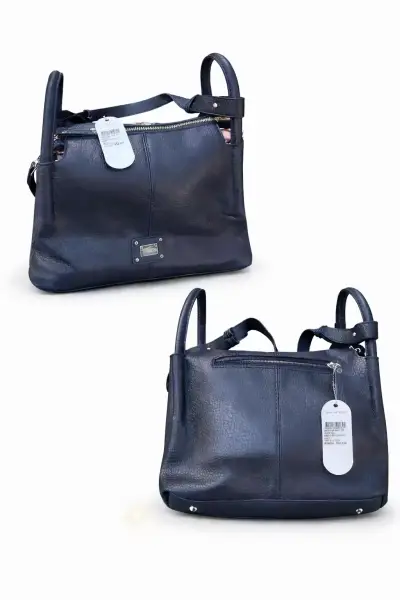 Bolso de cuero azul marino elegante - miniatura 1