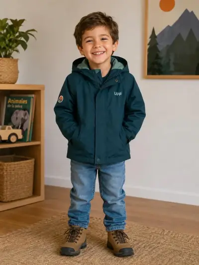 Chaqueta infantil Lippi azul con capucha - miniatura 1