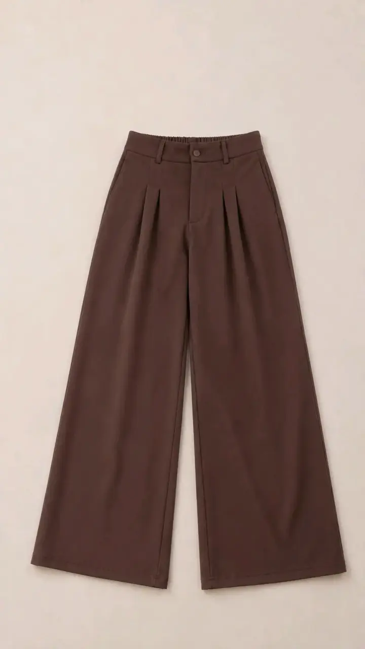 Pantalones anchos marrones de vestir - 1