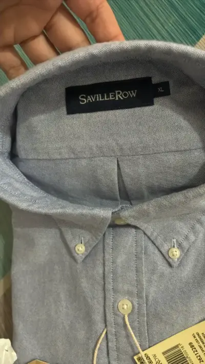 Camisa azul Saville Row de algodón XL - miniatura 2