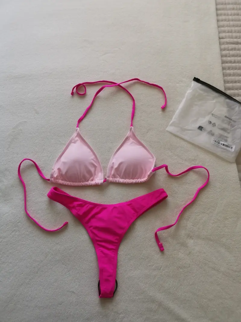 Bikini Shein Swim rosa con tirantes - 3