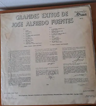 Vinilo Grandes Éxitos de José Alfredo Fuentes - miniatura 5