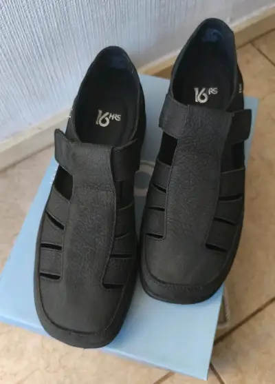 Zapatos de cuero negro 16 HRS cómodos - miniatura 2