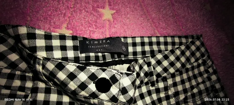 Pantalones a cuadros blanco y negro para mujer - 3