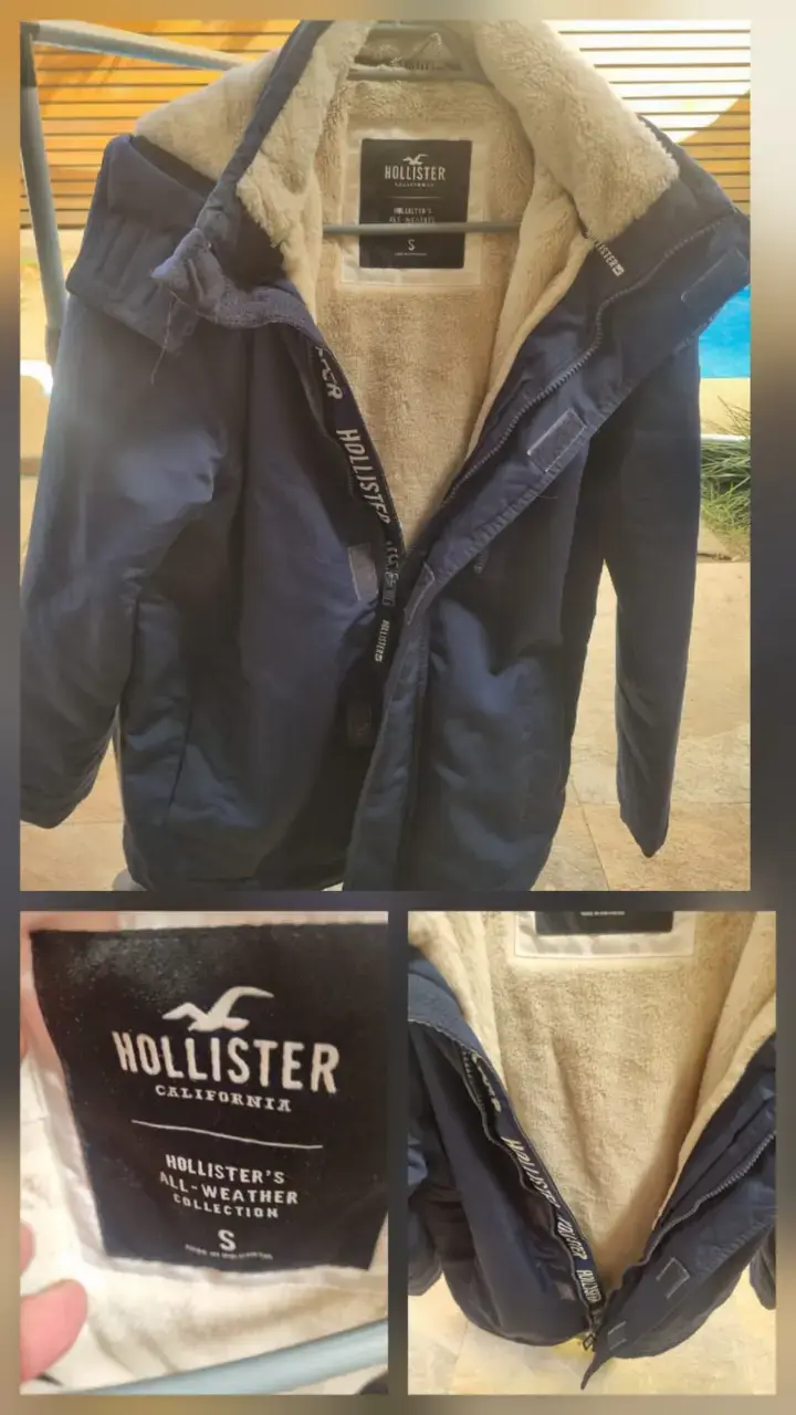 Chaqueta Hollister azul con forro térmico
