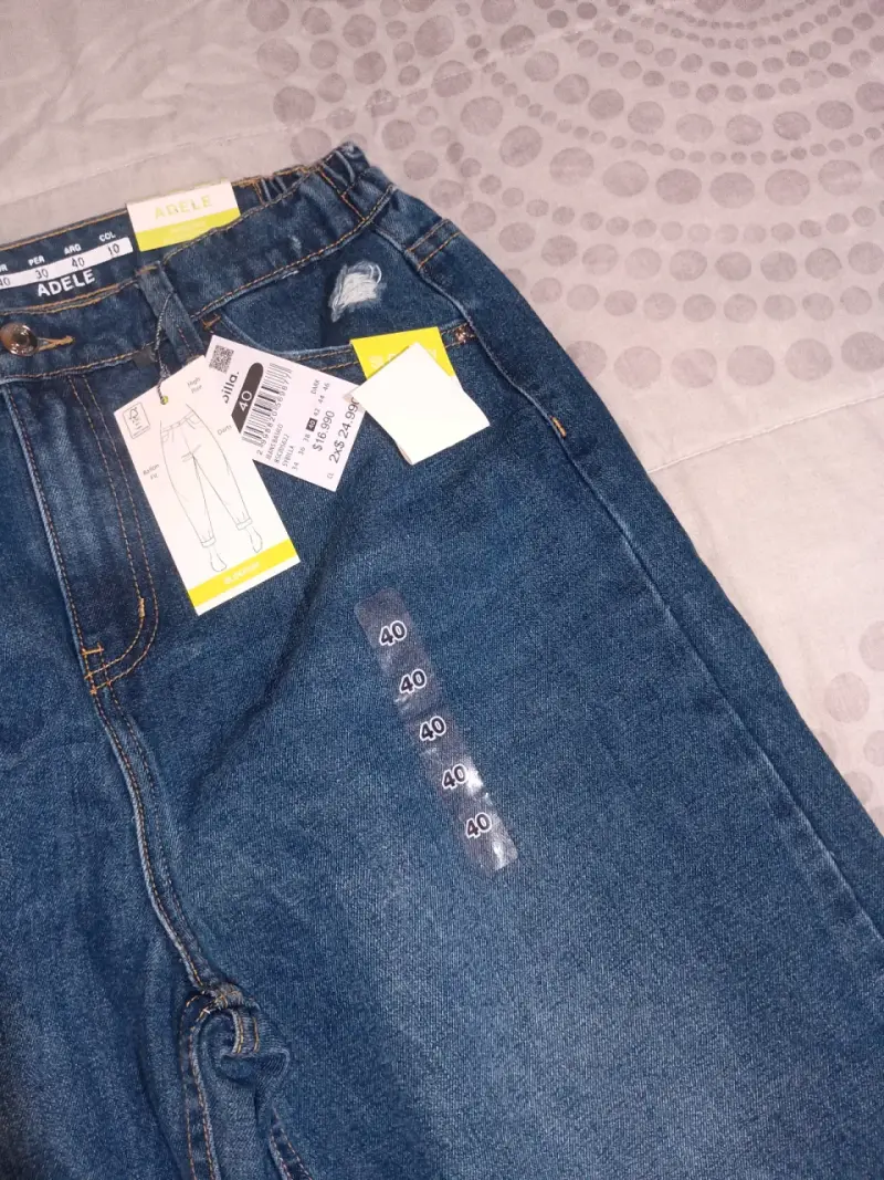 Jeans de mezclilla azul para mujer - 2