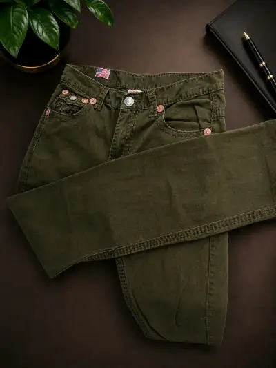 Jeans verde oliva True Religion - miniatura 2