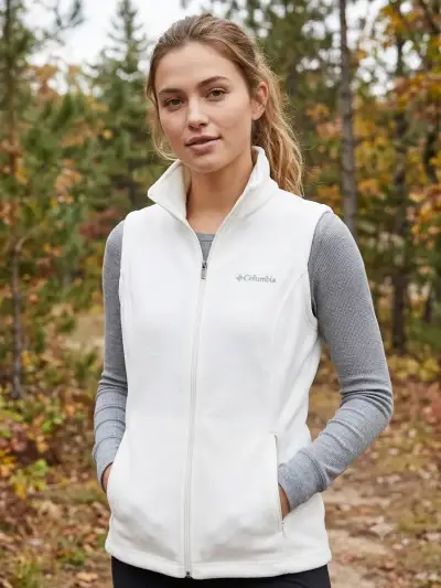 Chaleco polar blanco Columbia para mujer - miniatura 1