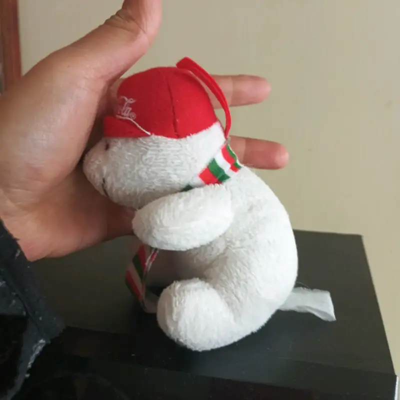 Osito de peluche Coca-Cola con gorro rojo - 4