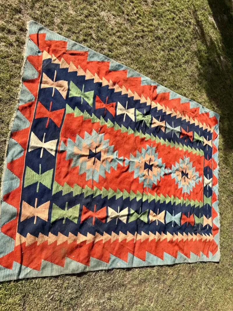 Alfombra Kilim de lana multicolor - 1