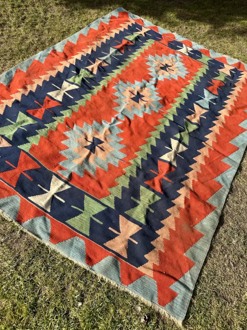 Alfombra Kilim de lana multicolor - 2