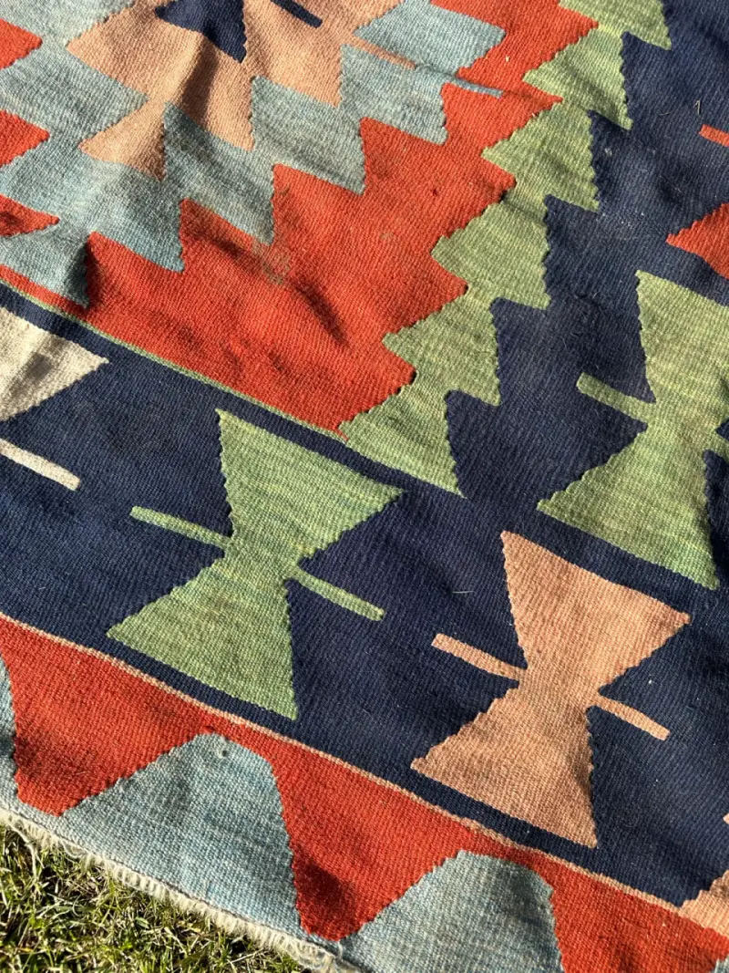 Alfombra Kilim de lana multicolor - 3