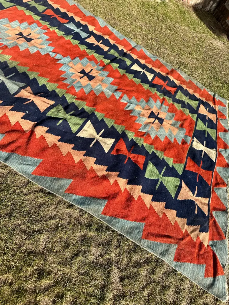 Alfombra Kilim de lana multicolor - 5