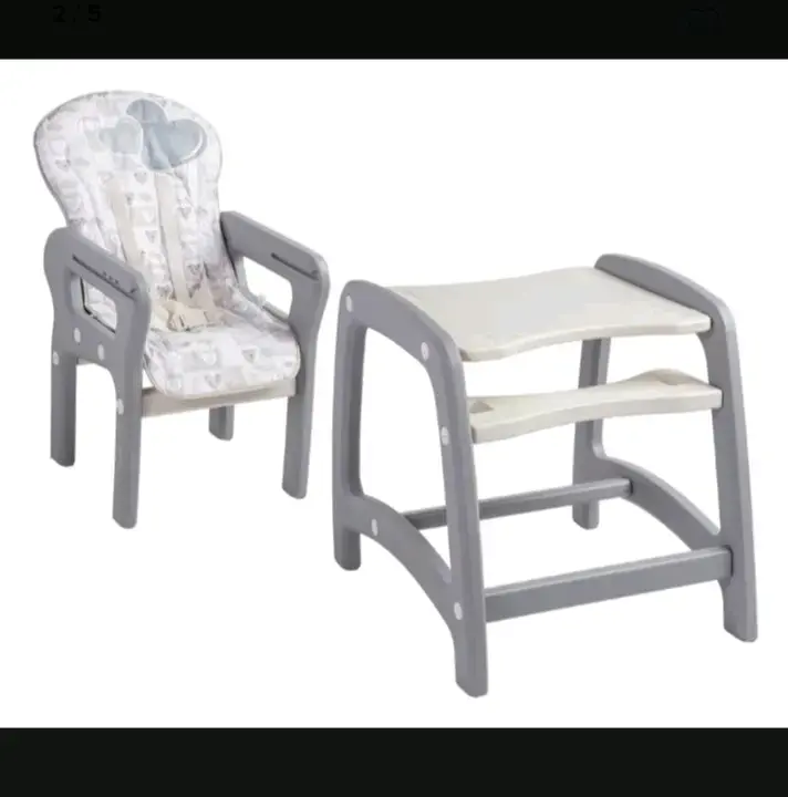 Silla de comer para bebé con bandeja rosada - 4