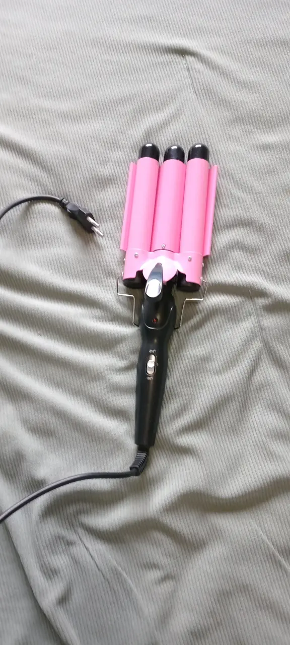 Rizador de cabello con tres barriles rosa - 3