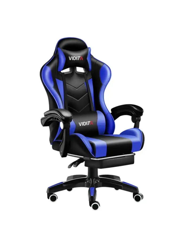 Silla gamer Vidita ergonómica azul y negra - 1