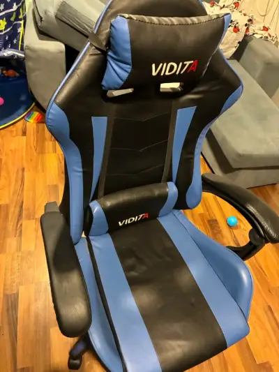 Silla gamer Vidita ergonómica azul y negra - miniatura 2