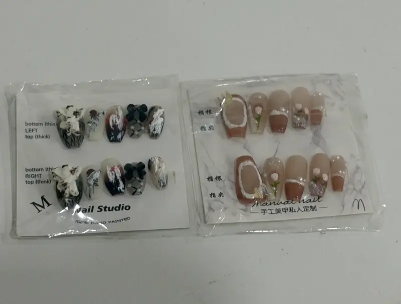 Set de uñas postizas decoradas a mano - 3