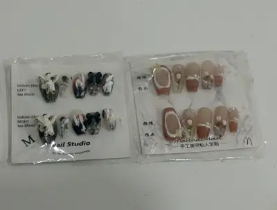 Set de uñas postizas decoradas a mano - miniatura 3