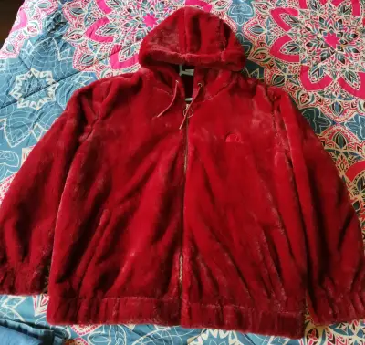 Chaqueta con capucha de felpa roja Ellesse. - miniatura 4