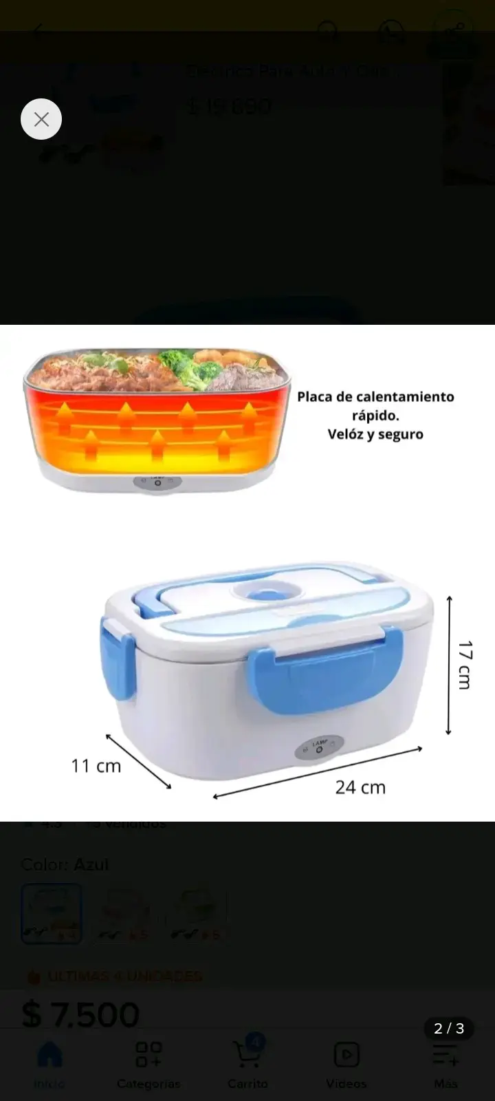 Lonchera eléctrica portátil con cables 220V y 12V - 3