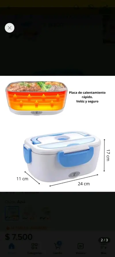 Lonchera eléctrica portátil con cables 220V y 12V - miniatura 3