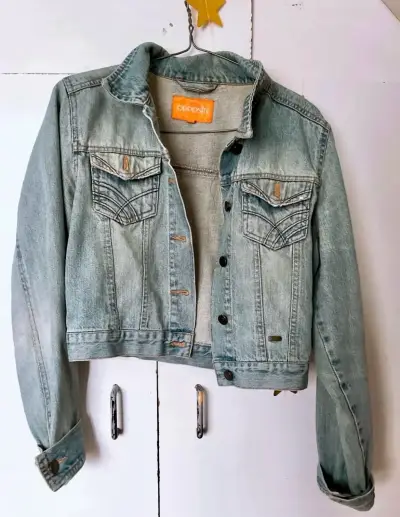 Chaqueta de mezclilla Opposite azul claro - miniatura 1