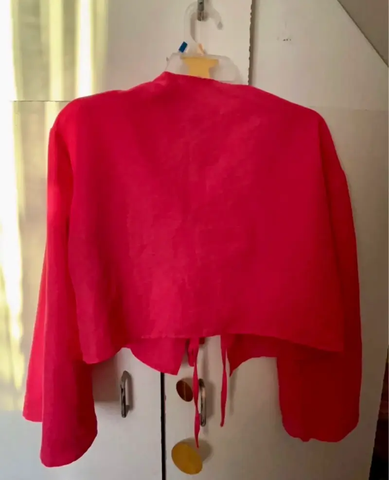 Blusa fuscia con lazo frontal - 2