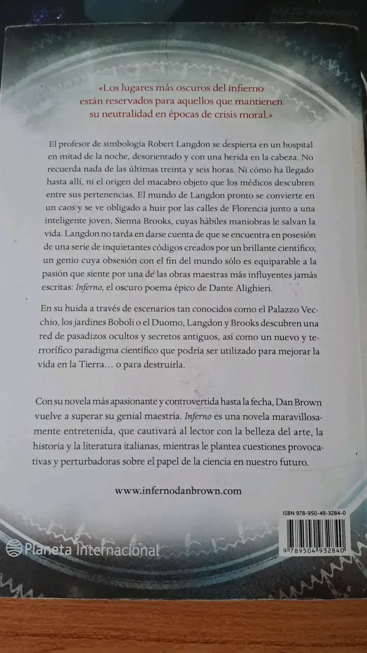 Libro 'Inferno' de Dan Brown en español - 2