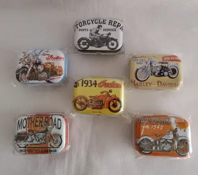 Set de latas decorativas vintage de motocicletas - miniatura 1