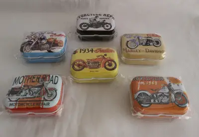 Set de latas decorativas vintage de motocicletas - miniatura 2