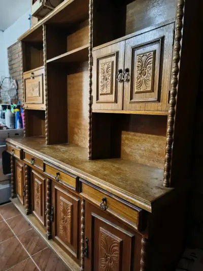 Mueble - librero de madera vintage - miniatura 1