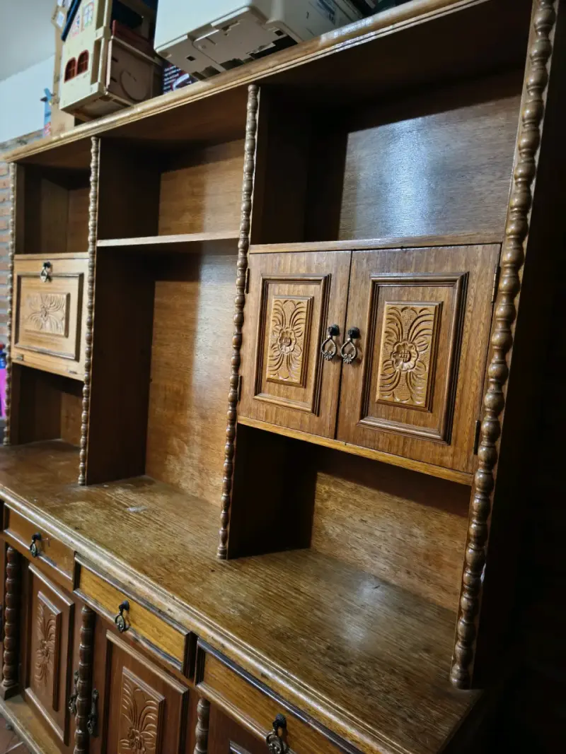 Mueble - librero de madera vintage - 5
