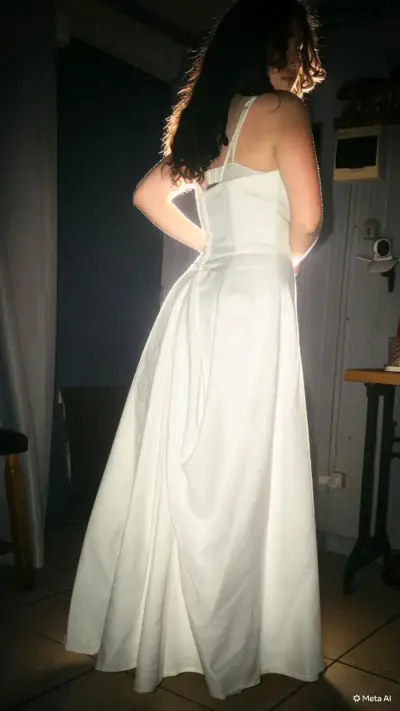 Vestido de novia blanco marfil elegante - miniatura 3