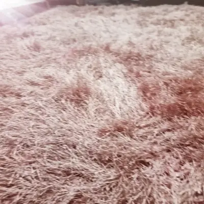 Alfombra peluda beige en buen estado - miniatura 3