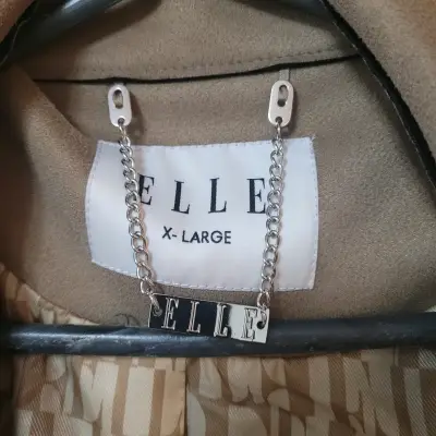 Chaqueta de gamuza beige con cierre Elle - miniatura 2