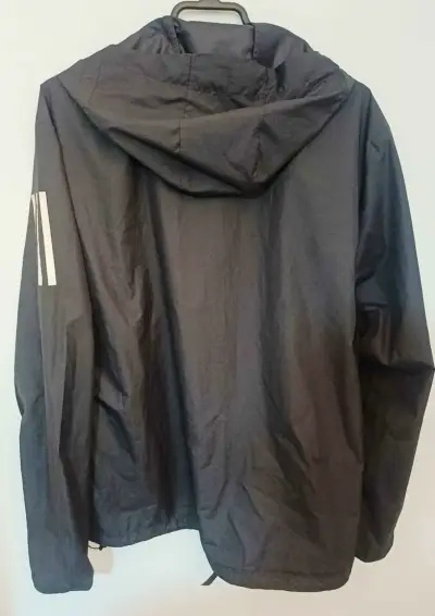 Chaqueta running negra con capucha Adidas - miniatura 3