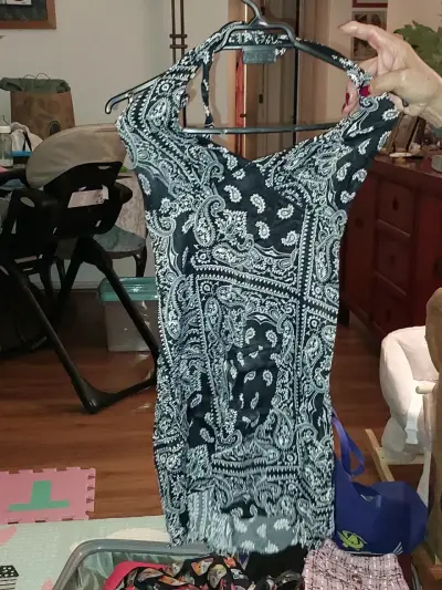 Vestido fiesta satin con diseño paisley - miniatura 2