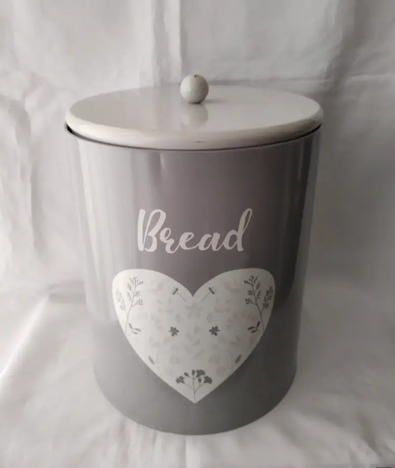 Panera metálica gris vintage decorativa - 1