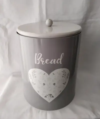 Panera metálica gris vintage decorativa - miniatura 1